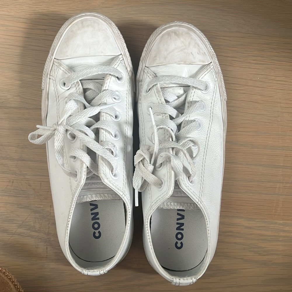 Converse Women's White Leather Sneakers